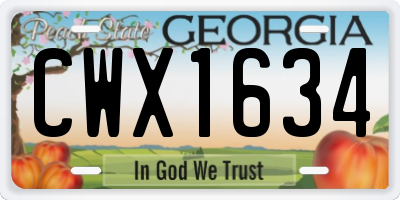GA license plate CWX1634