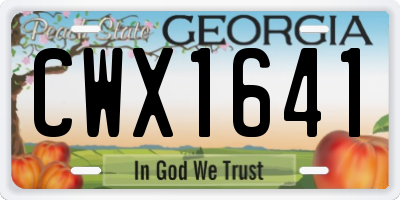 GA license plate CWX1641