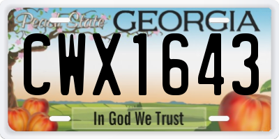 GA license plate CWX1643