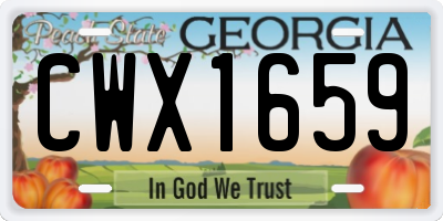 GA license plate CWX1659
