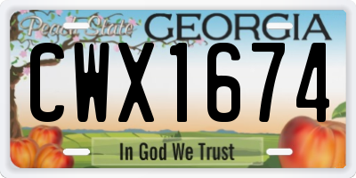GA license plate CWX1674