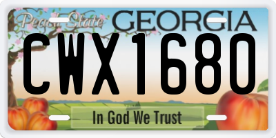 GA license plate CWX1680