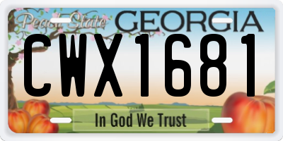 GA license plate CWX1681