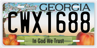 GA license plate CWX1688