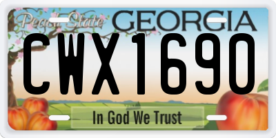 GA license plate CWX1690