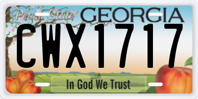 GA license plate CWX1717