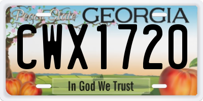 GA license plate CWX1720