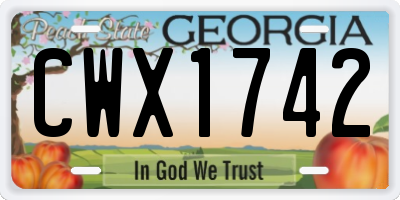 GA license plate CWX1742