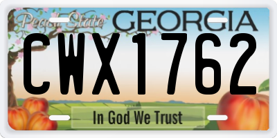GA license plate CWX1762