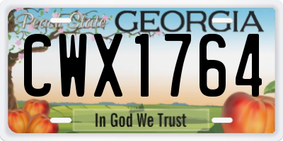 GA license plate CWX1764