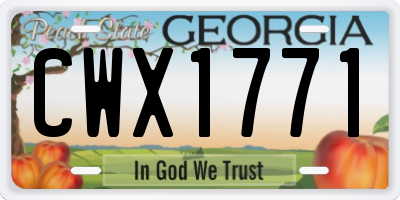 GA license plate CWX1771