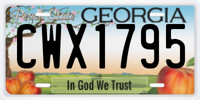 GA license plate CWX1795