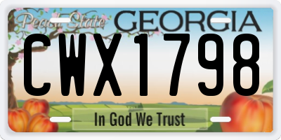 GA license plate CWX1798