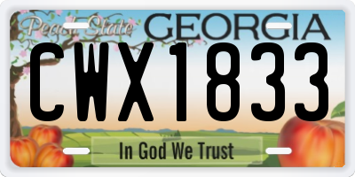 GA license plate CWX1833