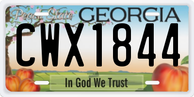 GA license plate CWX1844