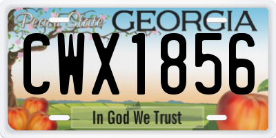 GA license plate CWX1856