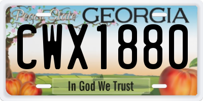 GA license plate CWX1880