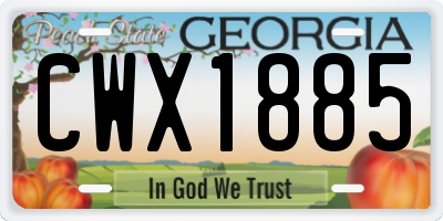 GA license plate CWX1885
