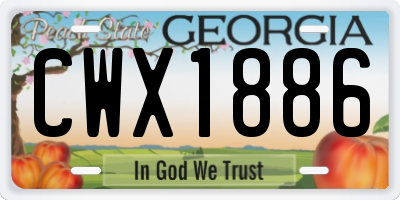 GA license plate CWX1886