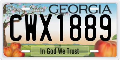 GA license plate CWX1889