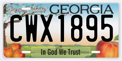 GA license plate CWX1895