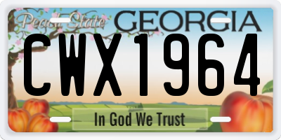 GA license plate CWX1964