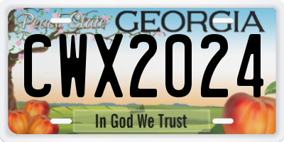 GA license plate CWX2024