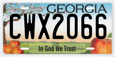 GA license plate CWX2066