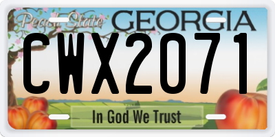 GA license plate CWX2071