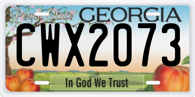 GA license plate CWX2073