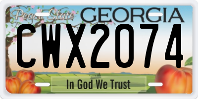 GA license plate CWX2074
