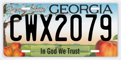 GA license plate CWX2079