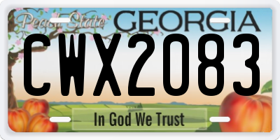 GA license plate CWX2083