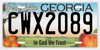 GA license plate CWX2089