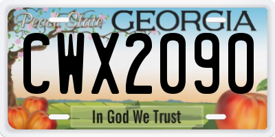 GA license plate CWX2090