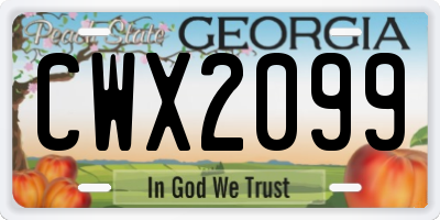 GA license plate CWX2099