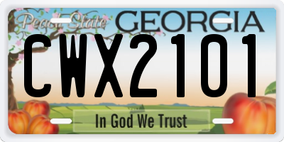 GA license plate CWX2101