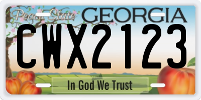 GA license plate CWX2123