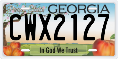 GA license plate CWX2127