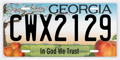 GA license plate CWX2129