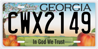 GA license plate CWX2149