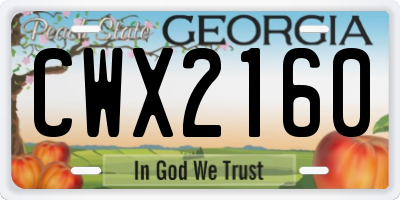 GA license plate CWX2160