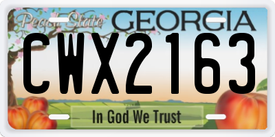 GA license plate CWX2163
