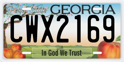 GA license plate CWX2169