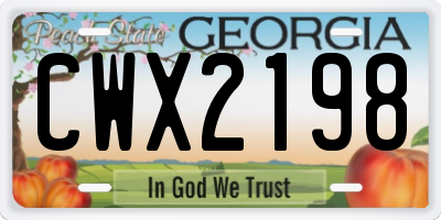 GA license plate CWX2198