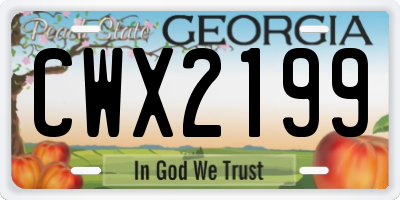 GA license plate CWX2199