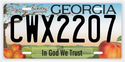 GA license plate CWX2207