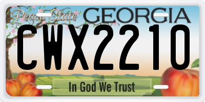 GA license plate CWX2210