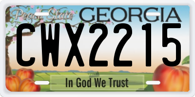 GA license plate CWX2215