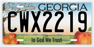 GA license plate CWX2219